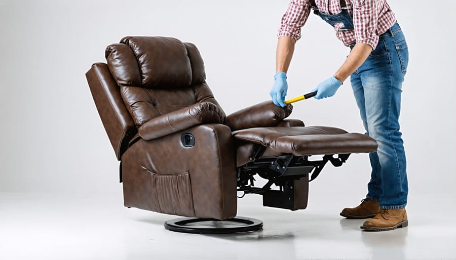 Group of repair technicians attending a certification training workshop for recliner repair