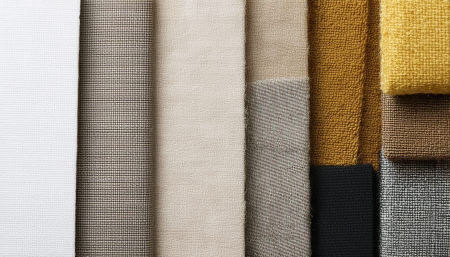 Display of authentic antique upholstery materials including fabrics and traditional stuffing