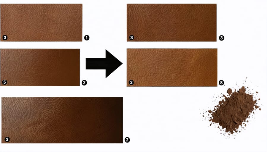Professional demonstrating the proper technique for applying leather repair filler to a damaged surface