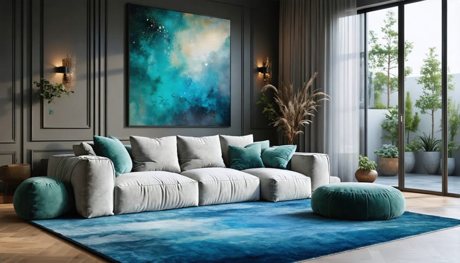 Contemporary interior design featuring innovative textile applications in furniture and decor