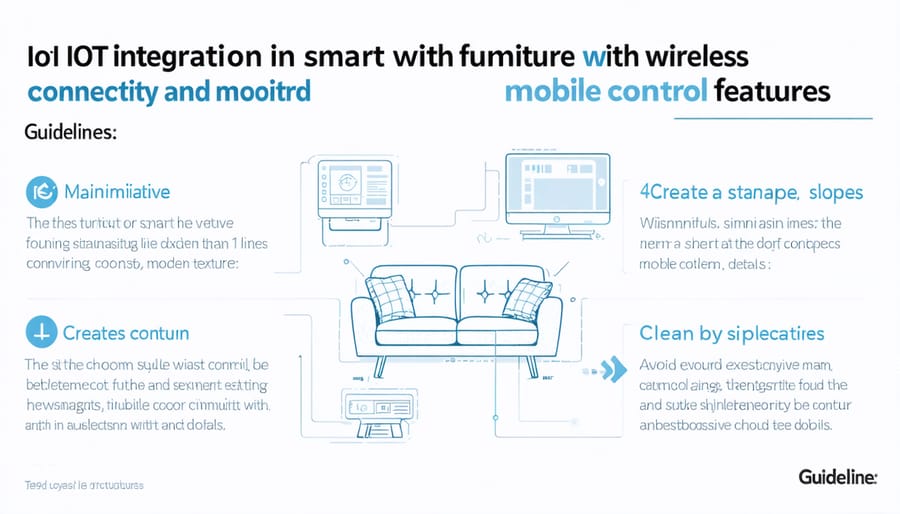 Conceptual diagram of future smart furniture technologies and connectivity