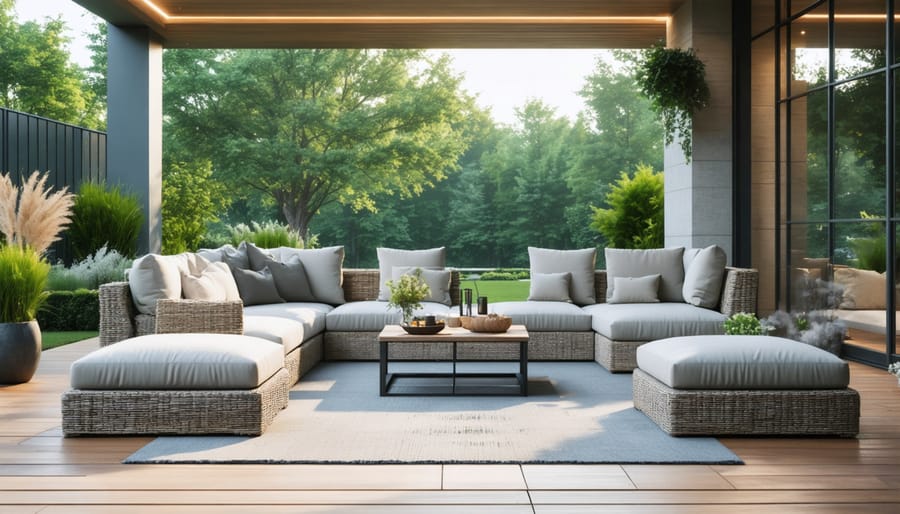 Stylish outdoor living space with weather-resistant furniture and coordinated design elements