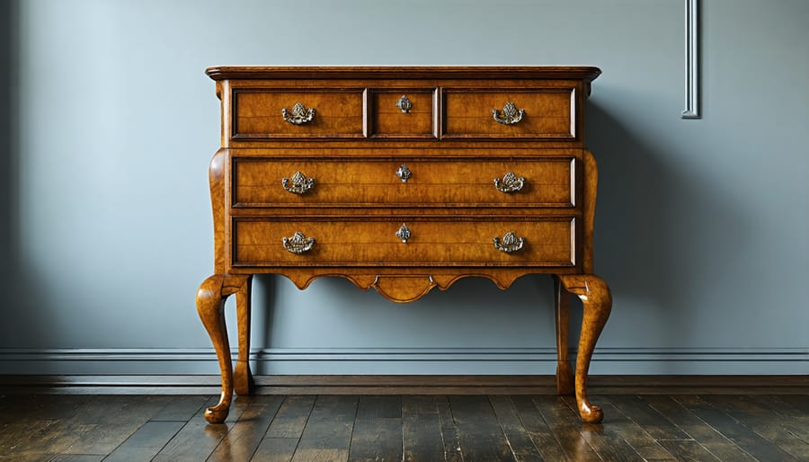 18th century William and Mary period highboy with trumpet legs and carved details