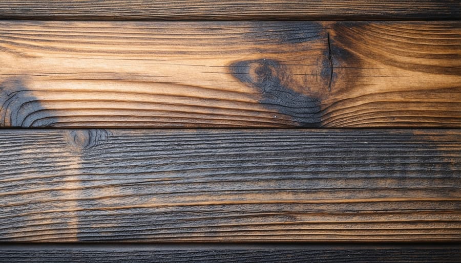 Close-up of hands applying wood stain with proper techniques and tools