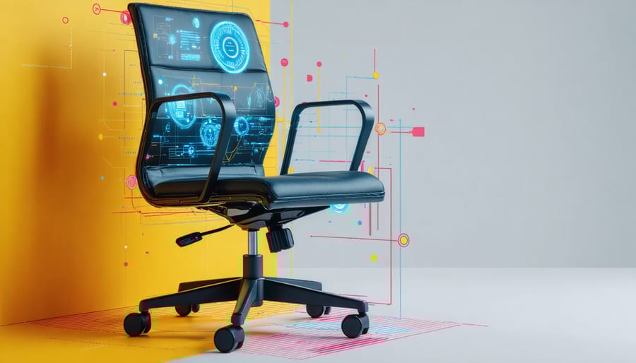 Digital representation of furniture sensors and maintenance analytics dashboard