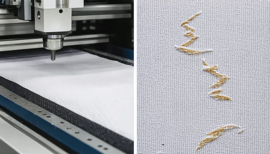 Double rub test machine demonstrating upholstery fabric durability testing process
