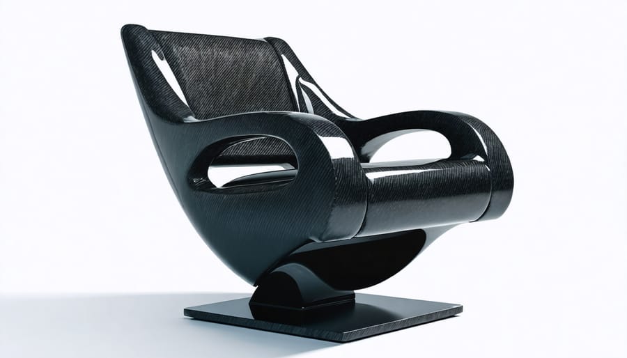Contemporary furniture piece made from carbon fiber composite showcasing innovative design