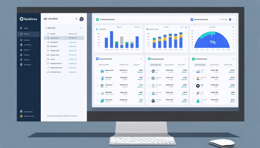 Business analytics dashboard displaying furniture repair company performance metrics