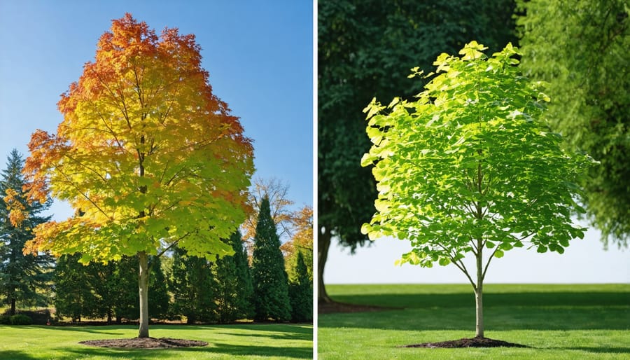 Comparison of two popular pest-resistant deciduous trees: ginkgo and northern red oak
